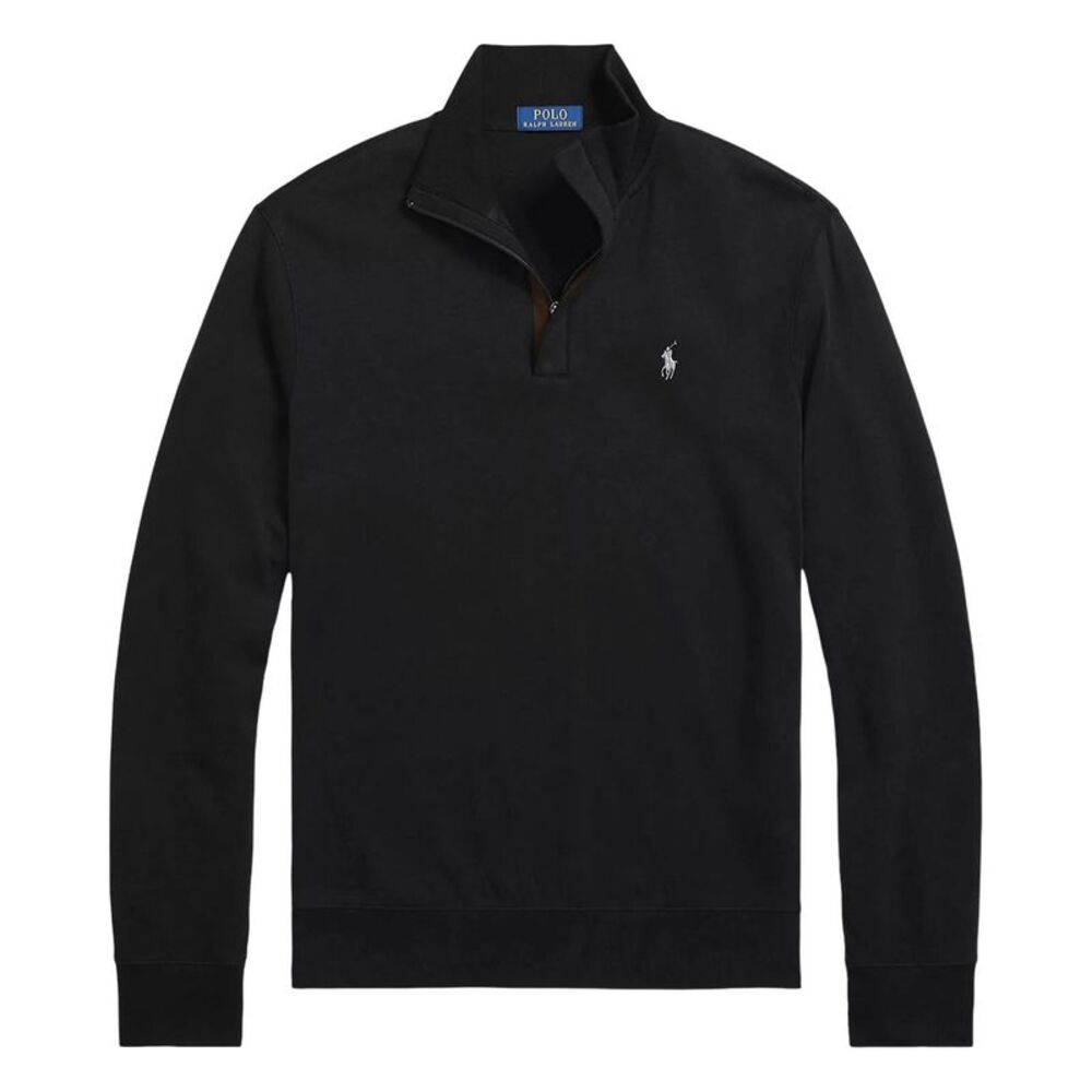 Polo Ralph Lauren Mens Luxury Jersey Quarter-Zip Pullover Sweater M Black - NWT